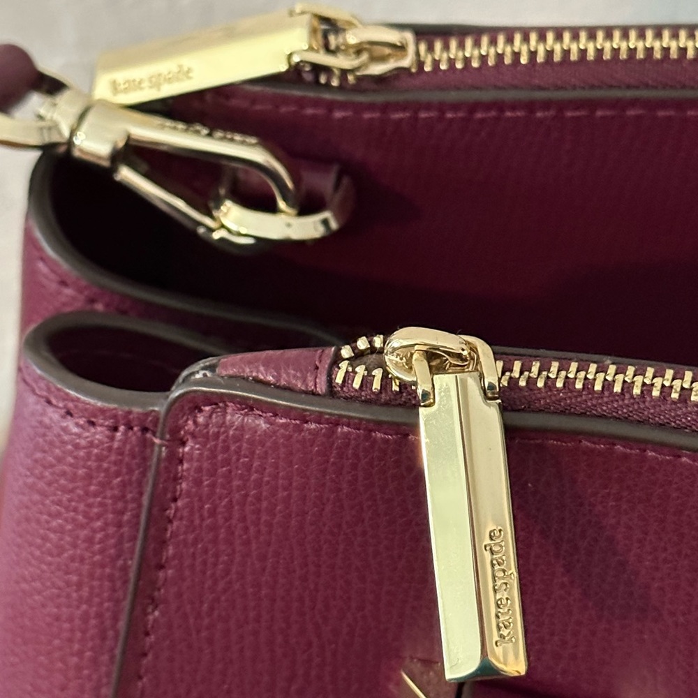 kate spade sydney satchel in sangria wine color - Picture 12 of 13